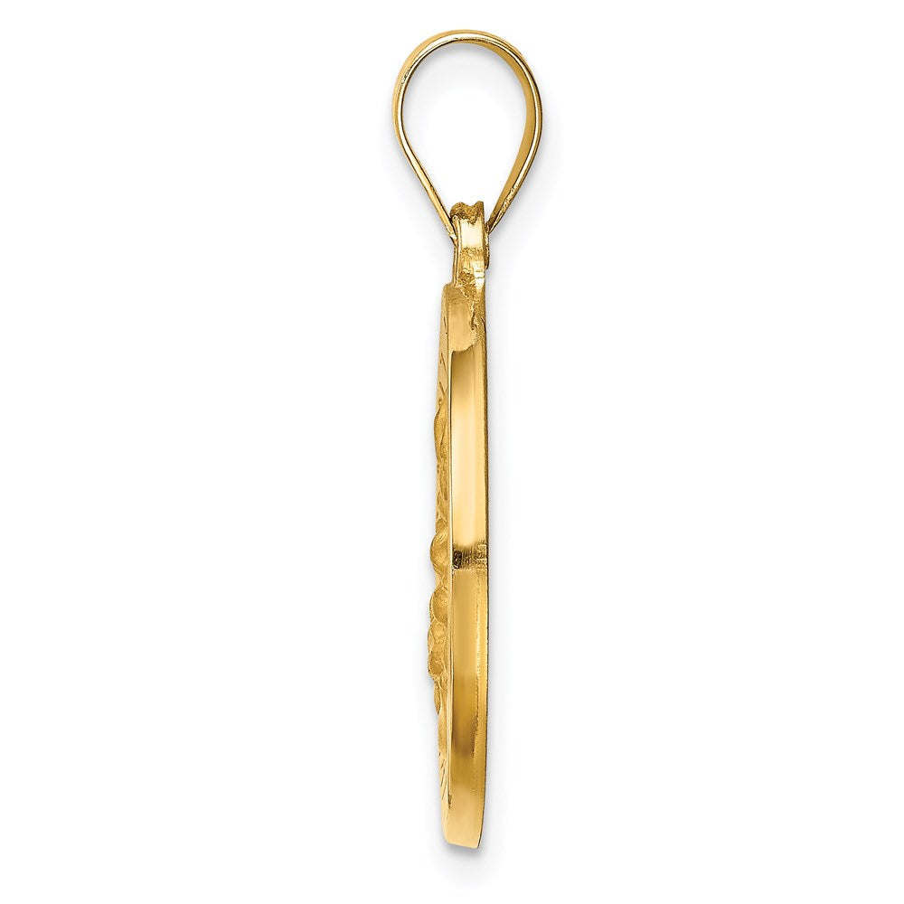 14k Yellow Gold 14k Hollow Polished/Satin Round St. Magdalena Medal