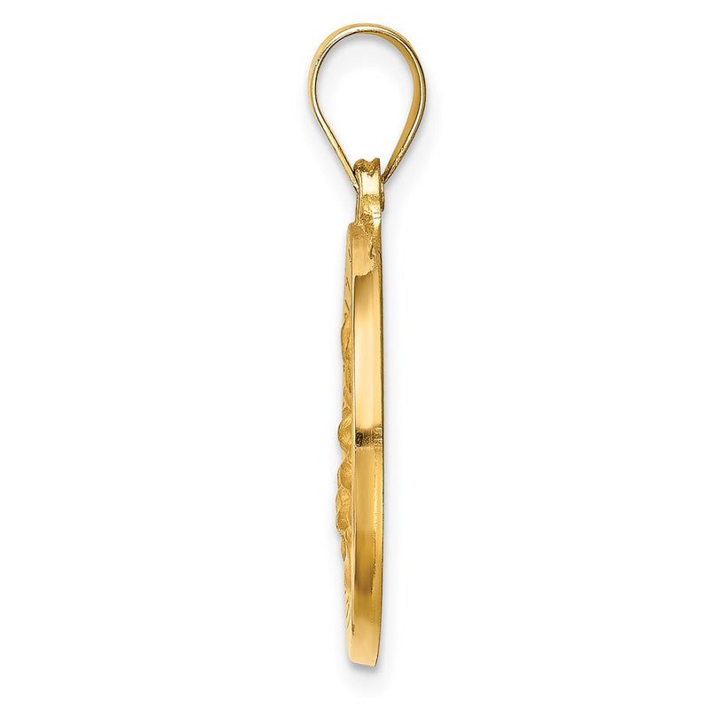14k Yellow Gold 14k Hollow Polished/Satin Round St. Magdalena Medal