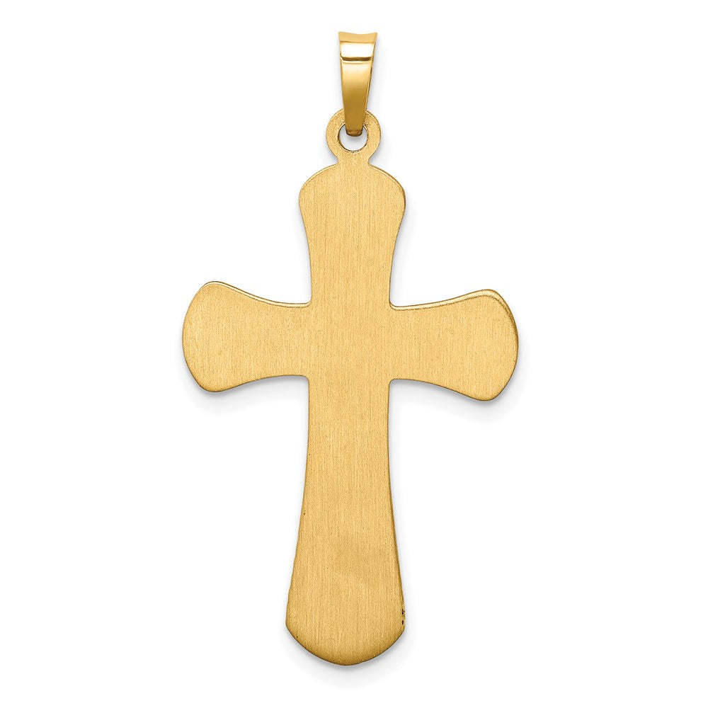 14k Yellow Gold 14k Hollow Polished Beaded Edge Cross
