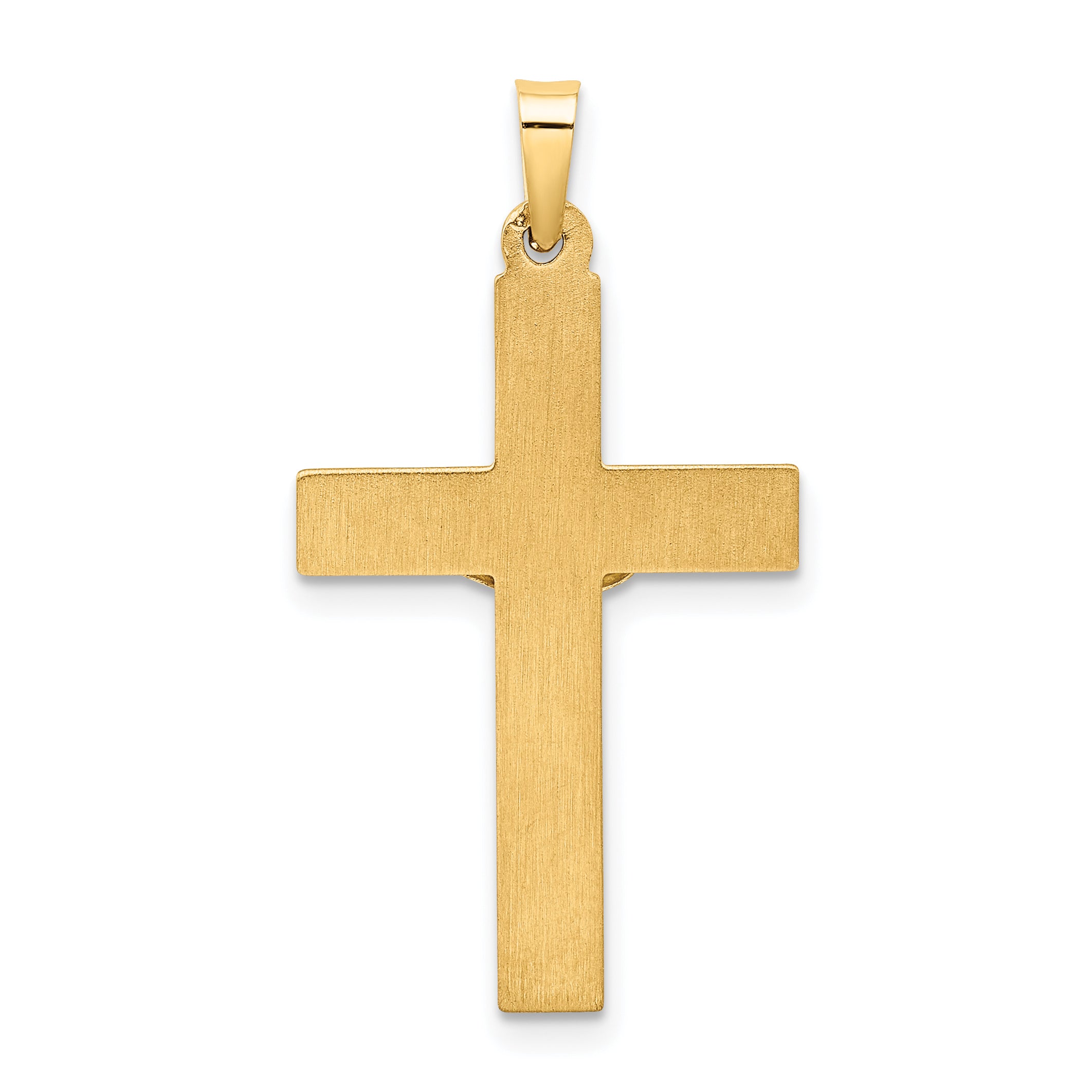 14k Two-tone 14k Two-tone Hollow Polished Textured Latin Crucifix