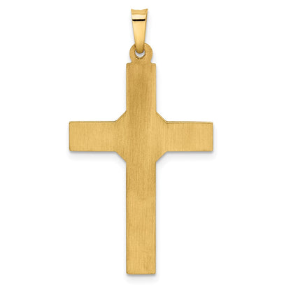 14K Two Tone Hollow Polished Center X Crucifix