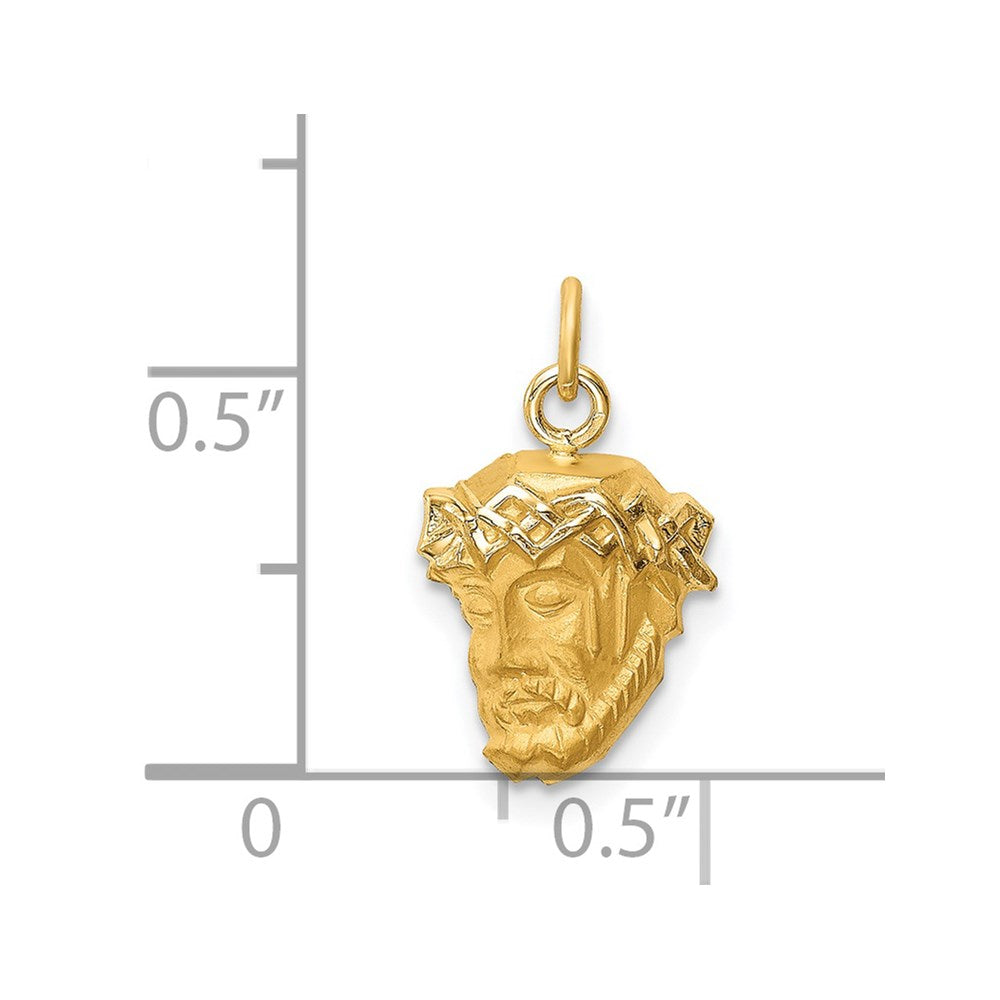 14k Yellow Gold 14k Hollow Polished/Satin Small Jesus Medal