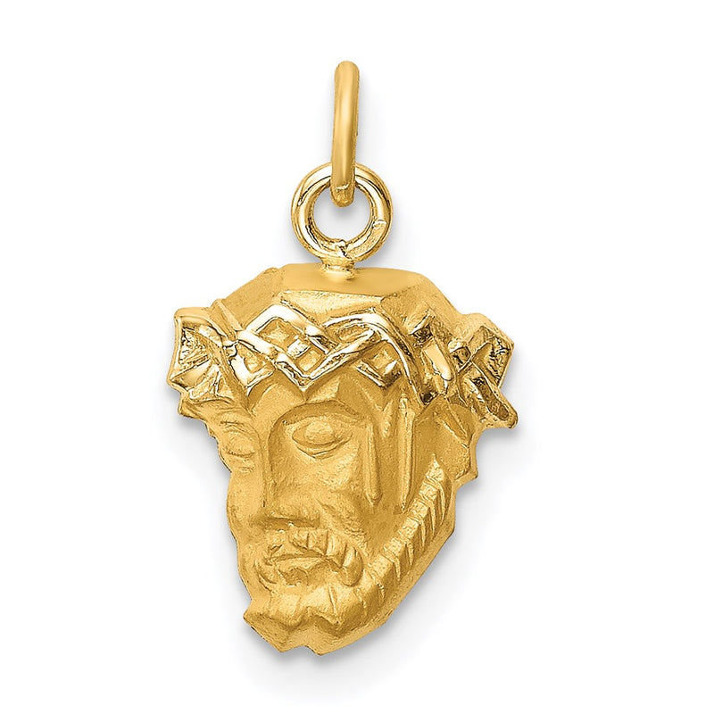 14k Yellow Gold 14k Hollow Polished/Satin Small Jesus Medal