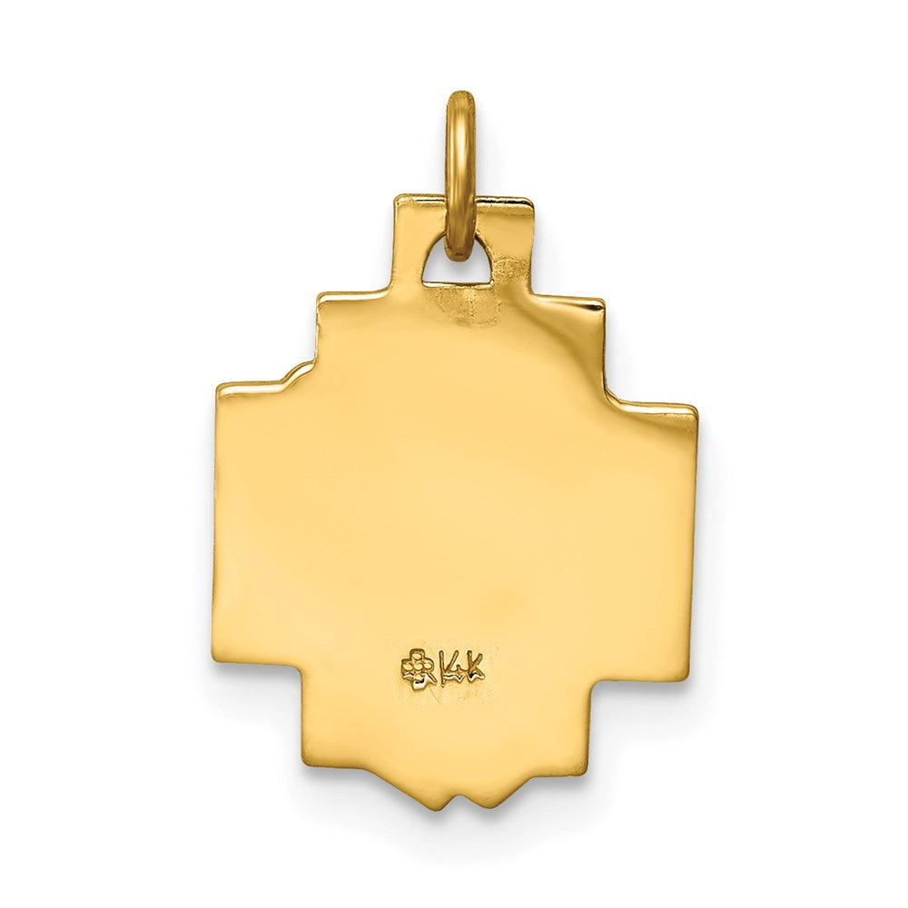 14k Yellow Gold 14k Hollow Polished/Satin Small Jesus Cross Medal