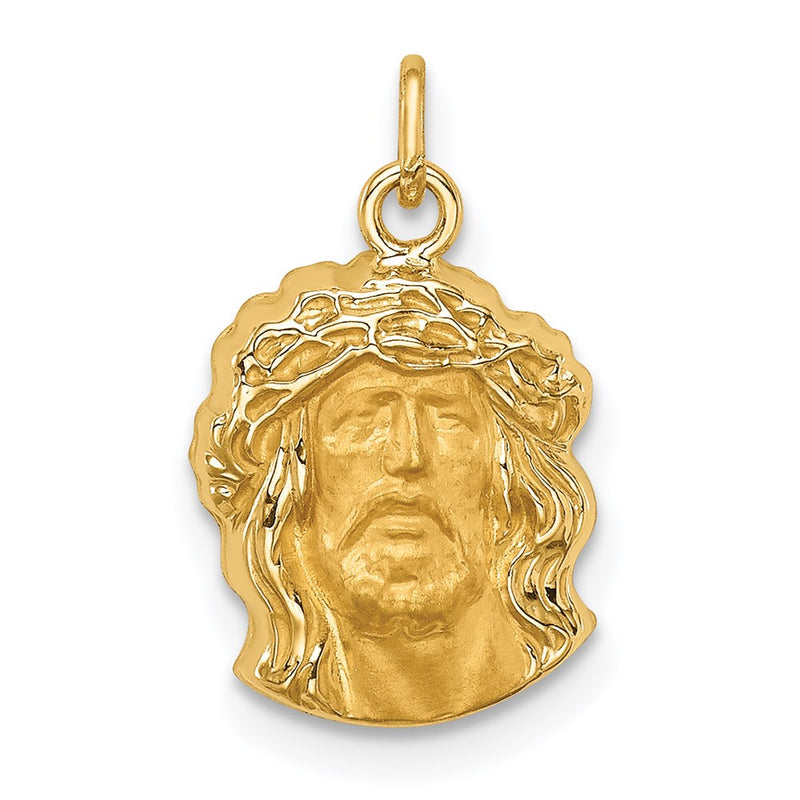 14k Yellow Gold 14k Hollow Polished/Satin Small Jesus Medal