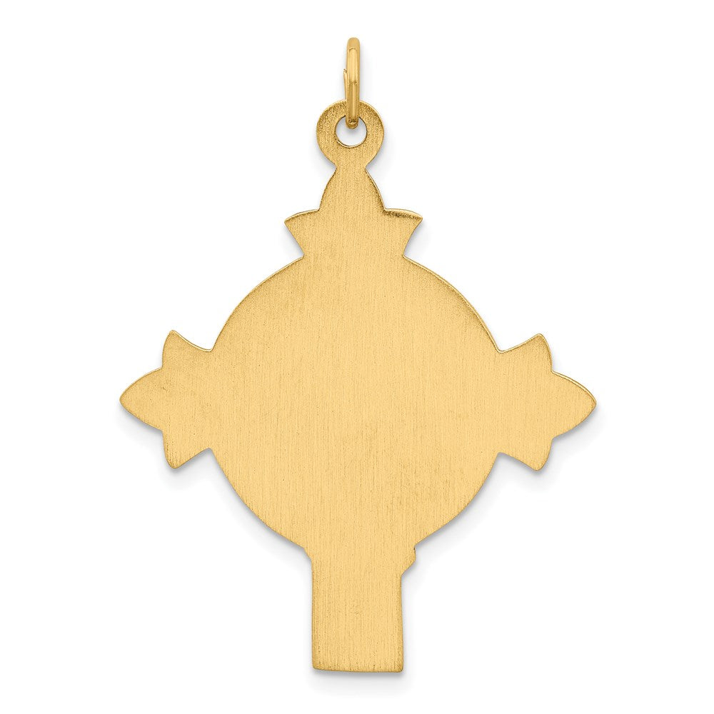 14k Yellow Gold 14k Hollow Polished/Satin Medium Jesus Medal Cross
