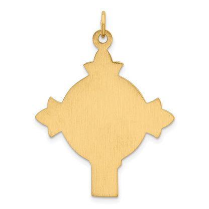 14k Yellow Gold 14k Hollow Polished/Satin Medium Jesus Medal Cross