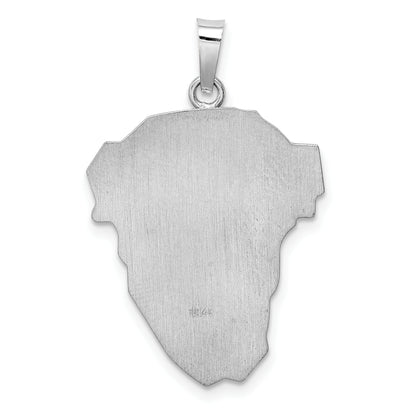 14k White Gold 14k White Gold Hollow Polished/Satin Medium Jesus Medal
