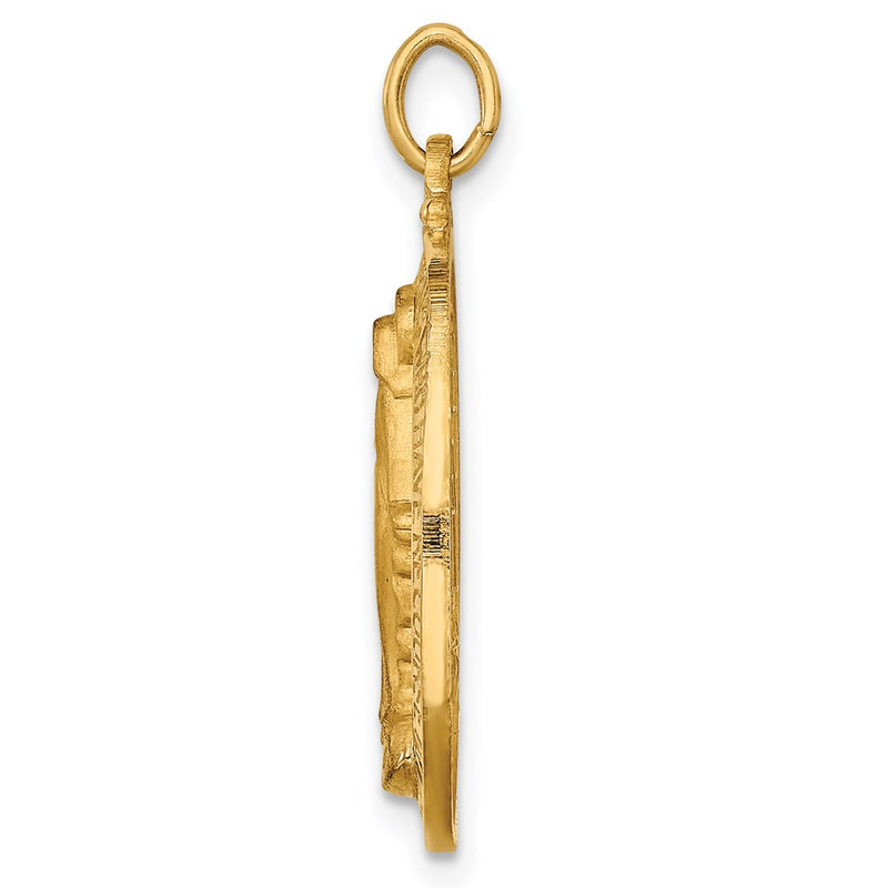 14k Yellow Gold 14k Solid Polished/Satin Medium Oval Miraculous Medal
