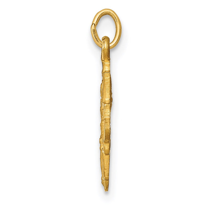 14k Yellow Gold 14k Solid Satin Small 4-Way Medal