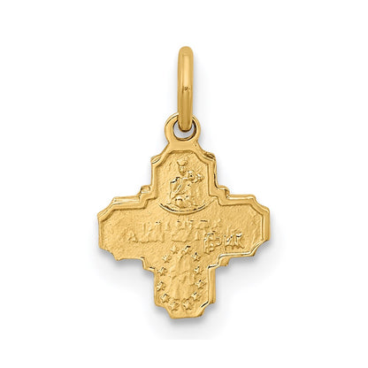 14k Yellow Gold 14k Solid Polished Tiny 4-Way Medal