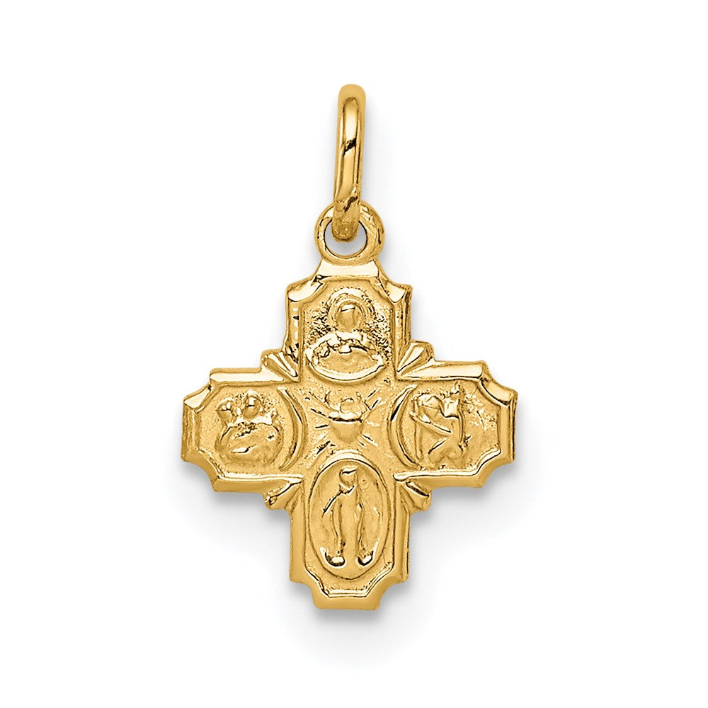 14k Yellow Gold 14k Solid Polished Tiny 4-Way Medal