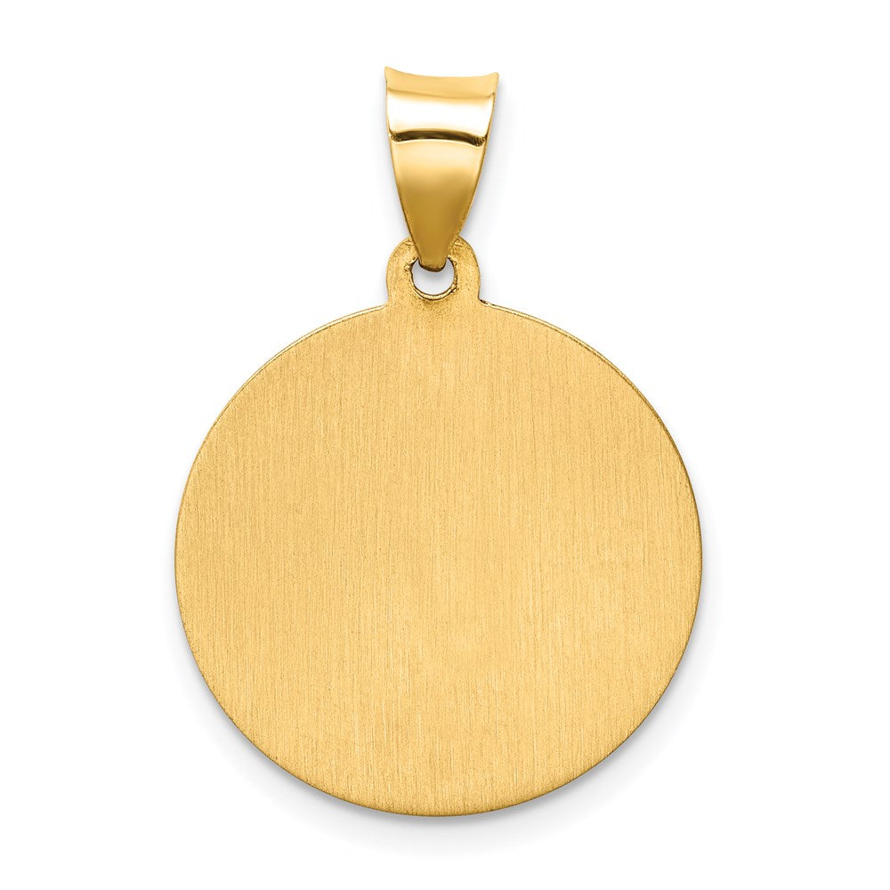 14k Yellow Gold 14k Hollow Polished/Satin Round St. Augustine Medal