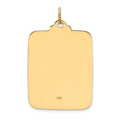 14k Yellow Gold Solid Polished/Satin Large Rectangle St. Christopher Medal (55mm x 35mm)