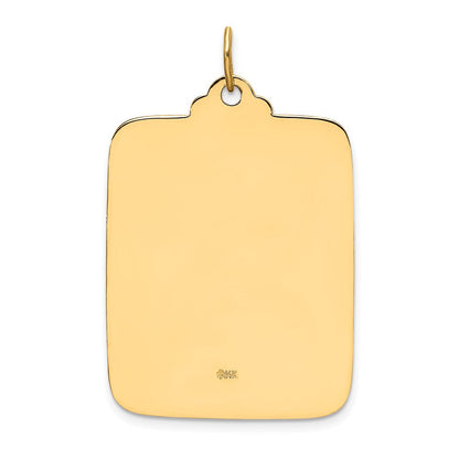 14k Yellow Gold Solid Polished/Satin Large Rectangle St. Christopher Medal (55mm x 35mm)