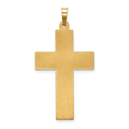 14k Yellow Gold 14k Hollow Polished Basketweave Design Latin Cross