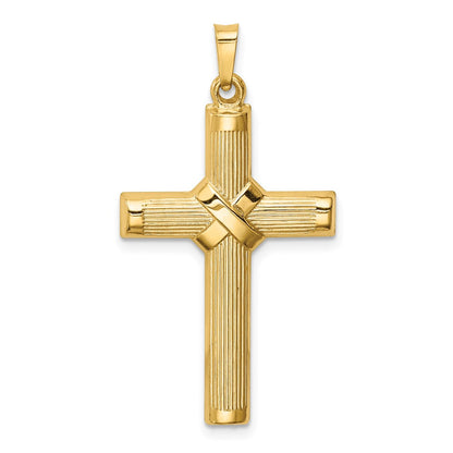 14k Yellow Gold 14k Hollow Polished Center X Cross