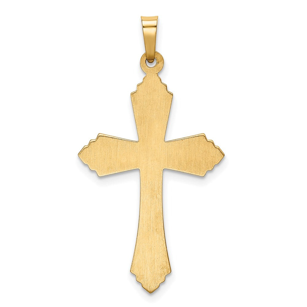 14k Yellow Gold 14k Hollow Polished Fleur de Lis Cross