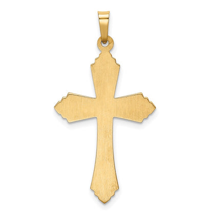 14k Yellow Gold 14k Hollow Polished Fleur de Lis Cross
