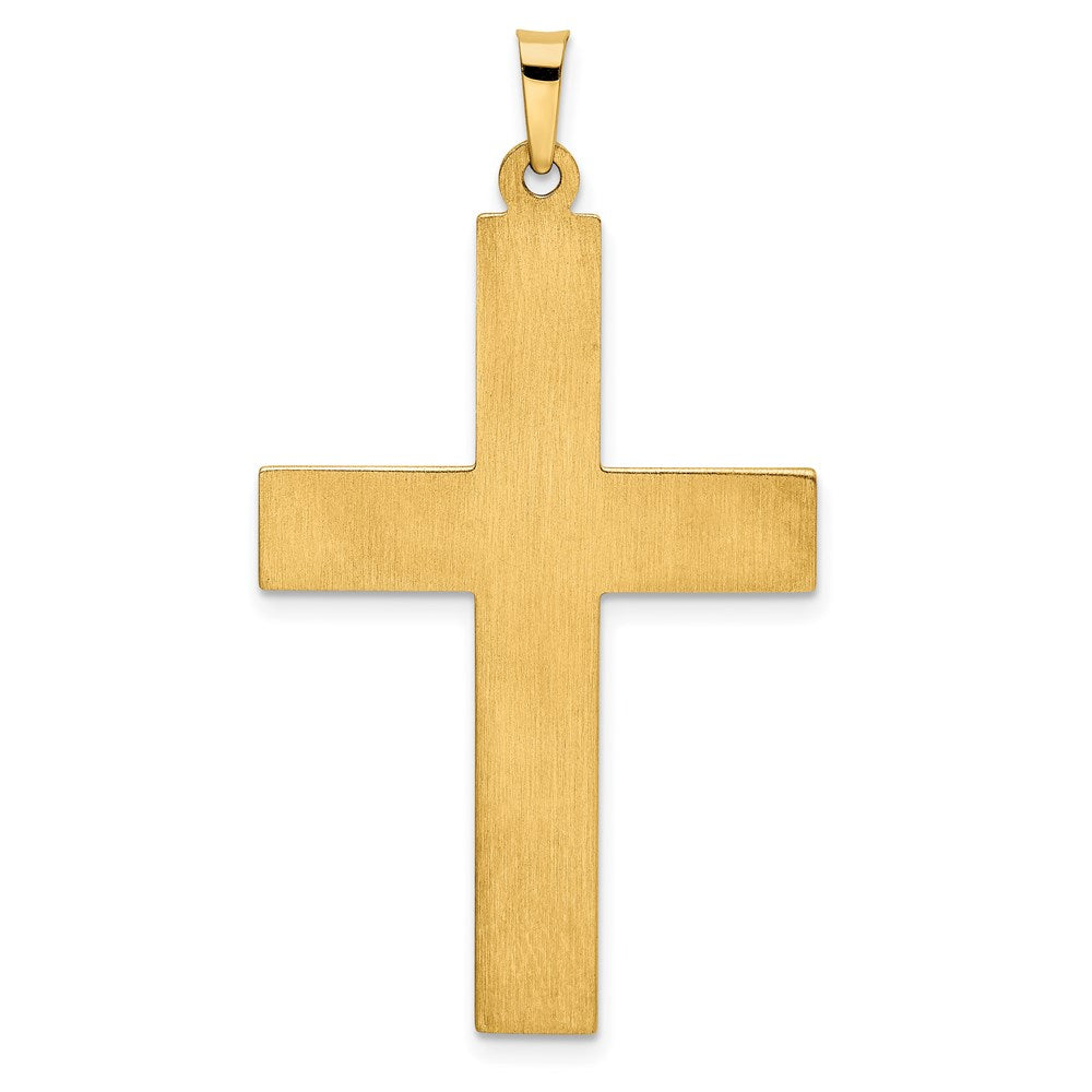 14k Yellow Gold 14k Hollow Polished Stripe Design Latin Cross