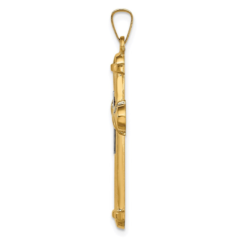 14k Two-tone 14k Two-tone Hollow Polished Cross w/Center Cross