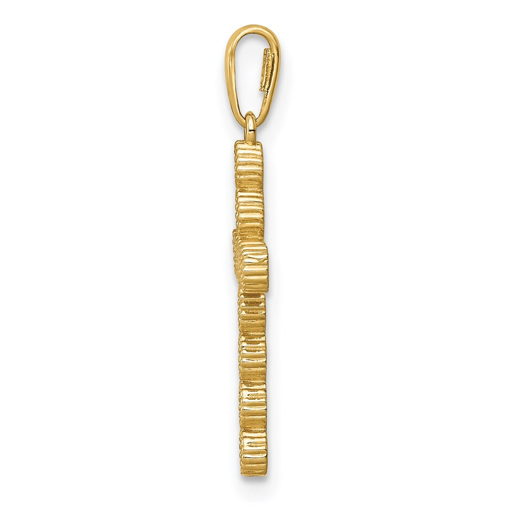 14k Yellow Gold 14K CZ Cross Pendant