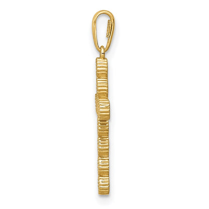 14k Yellow Gold 14K CZ Cross Pendant