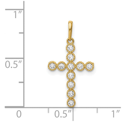 14k Yellow Gold 14K CZ Cross Pendant