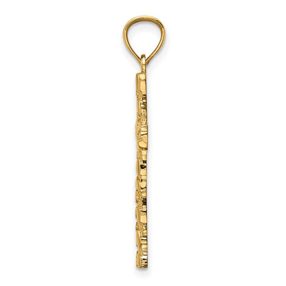14k Yellow Gold 14K Nugget Cross Pendant