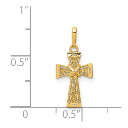 14k Yellow Gold 14K D/C Cross Pendant