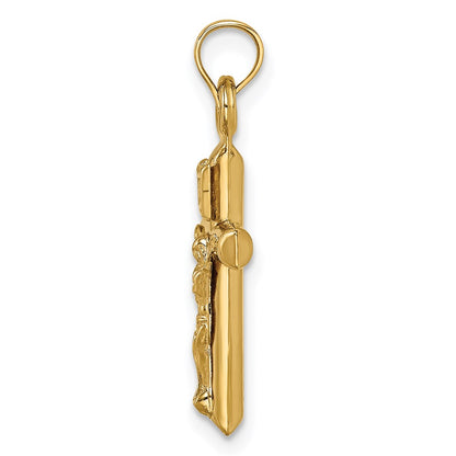 14k Yellow Gold 14k Hollow Crucifix Pendant