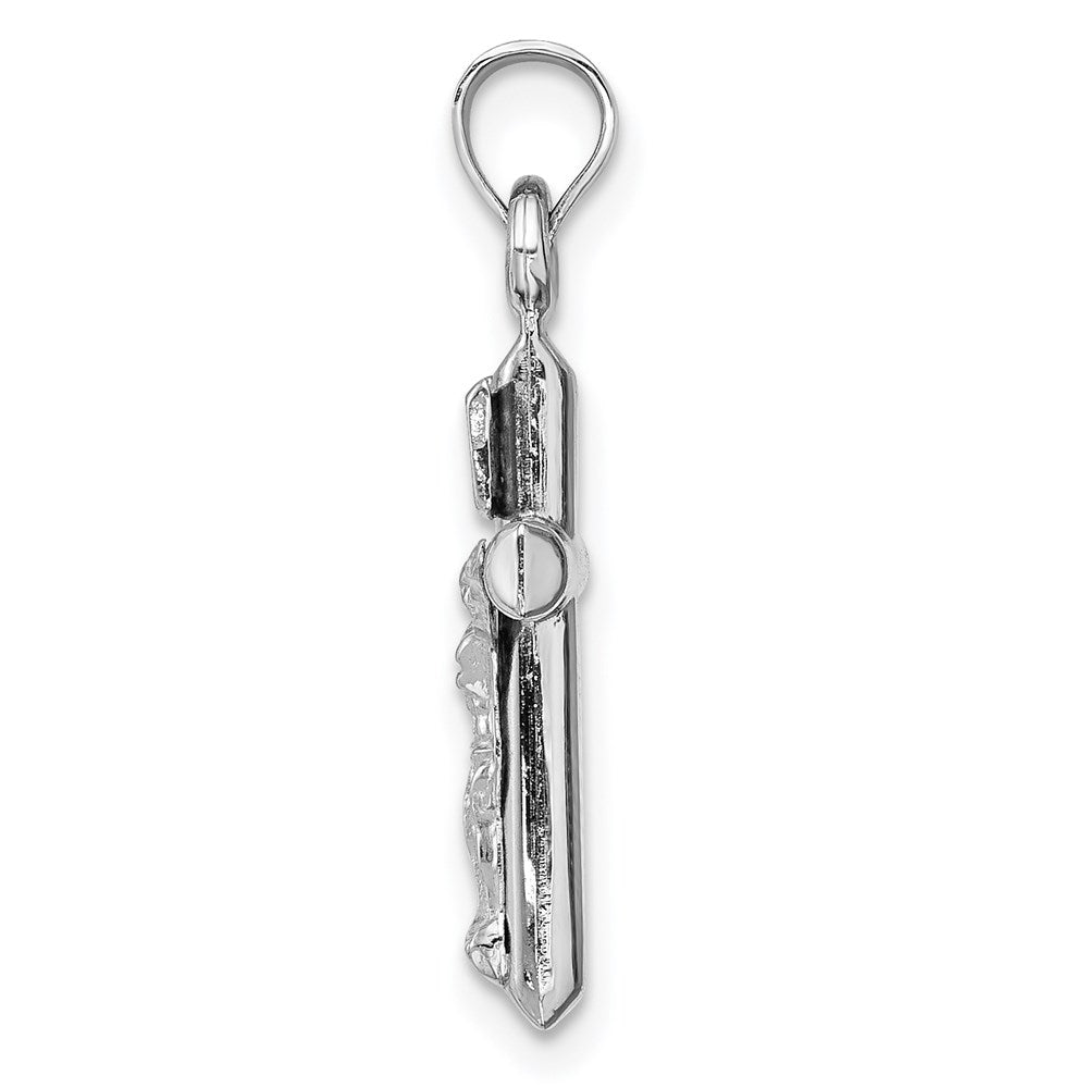 14k White Gold 14k White Gold Hollow Crucifix Pendant