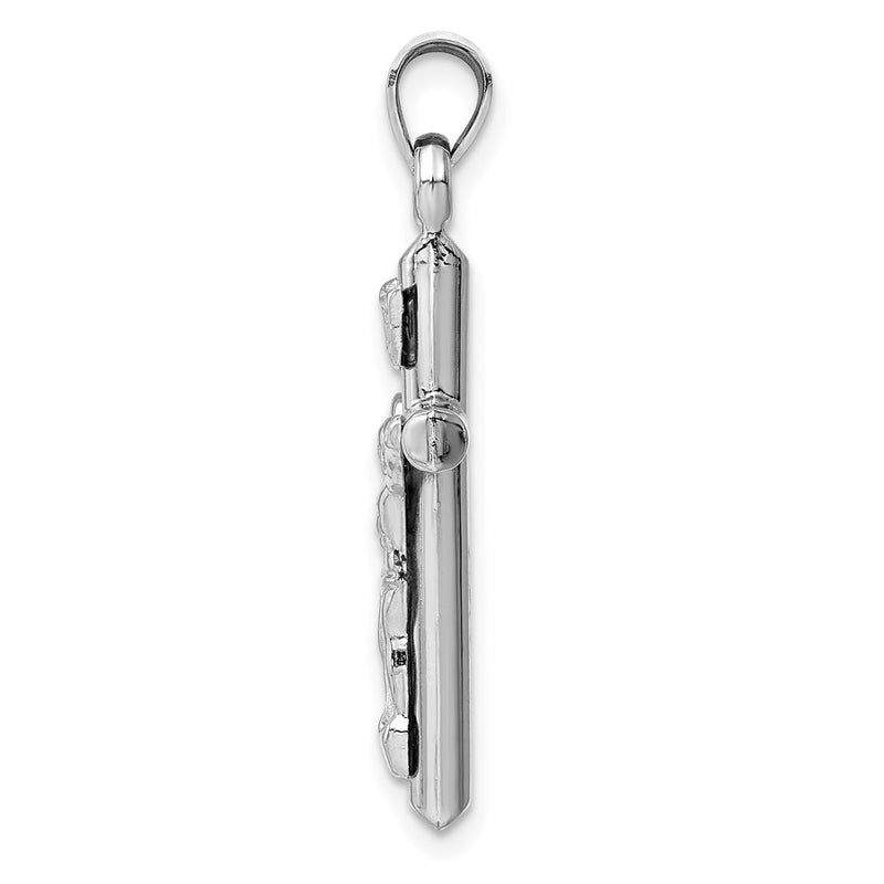 14k White Gold 14k White Gold Hollow Crucifix Pendant