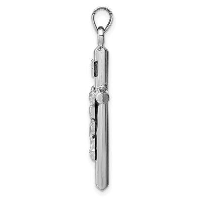 14k White Gold 14k White Gold Hollow Crucifix Pendant