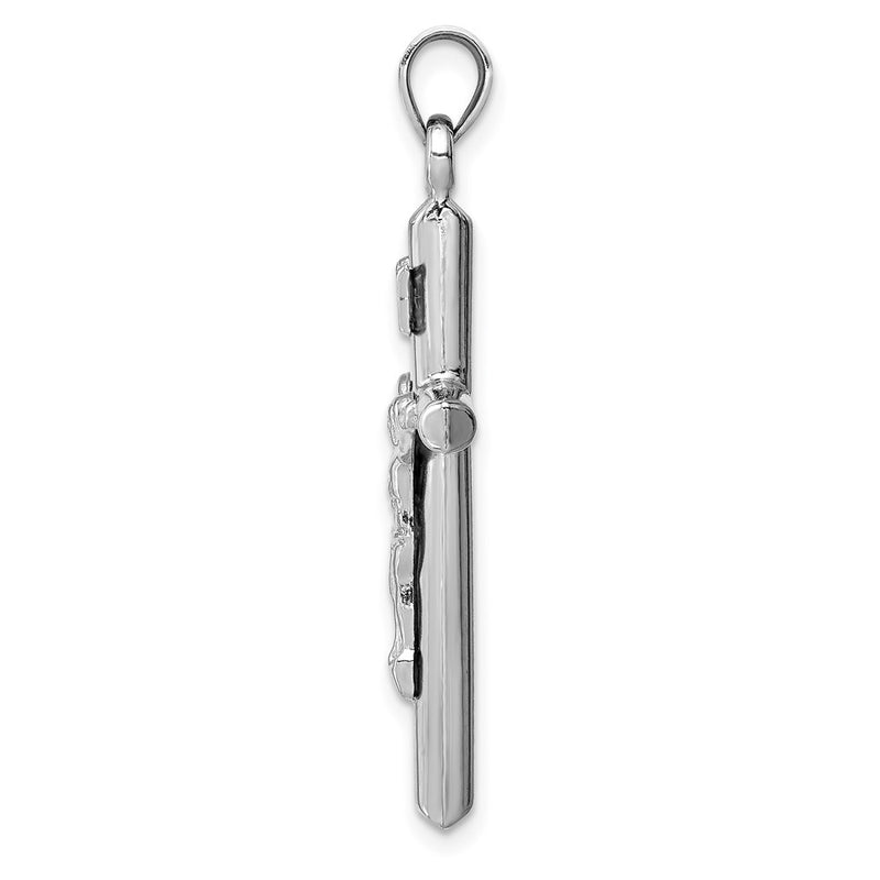 14k White Gold 14k White Gold Hollow Crucifix Pendant
