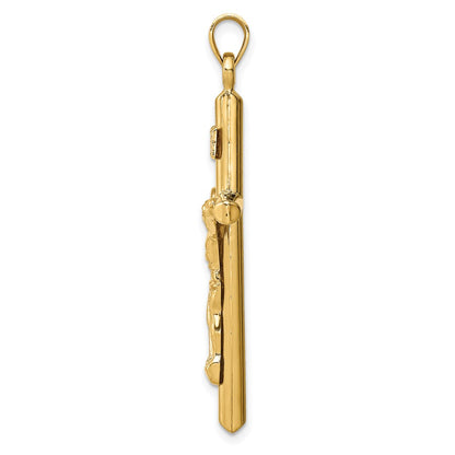 14k Yellow Gold 14k Hollow Crucifix Pendant