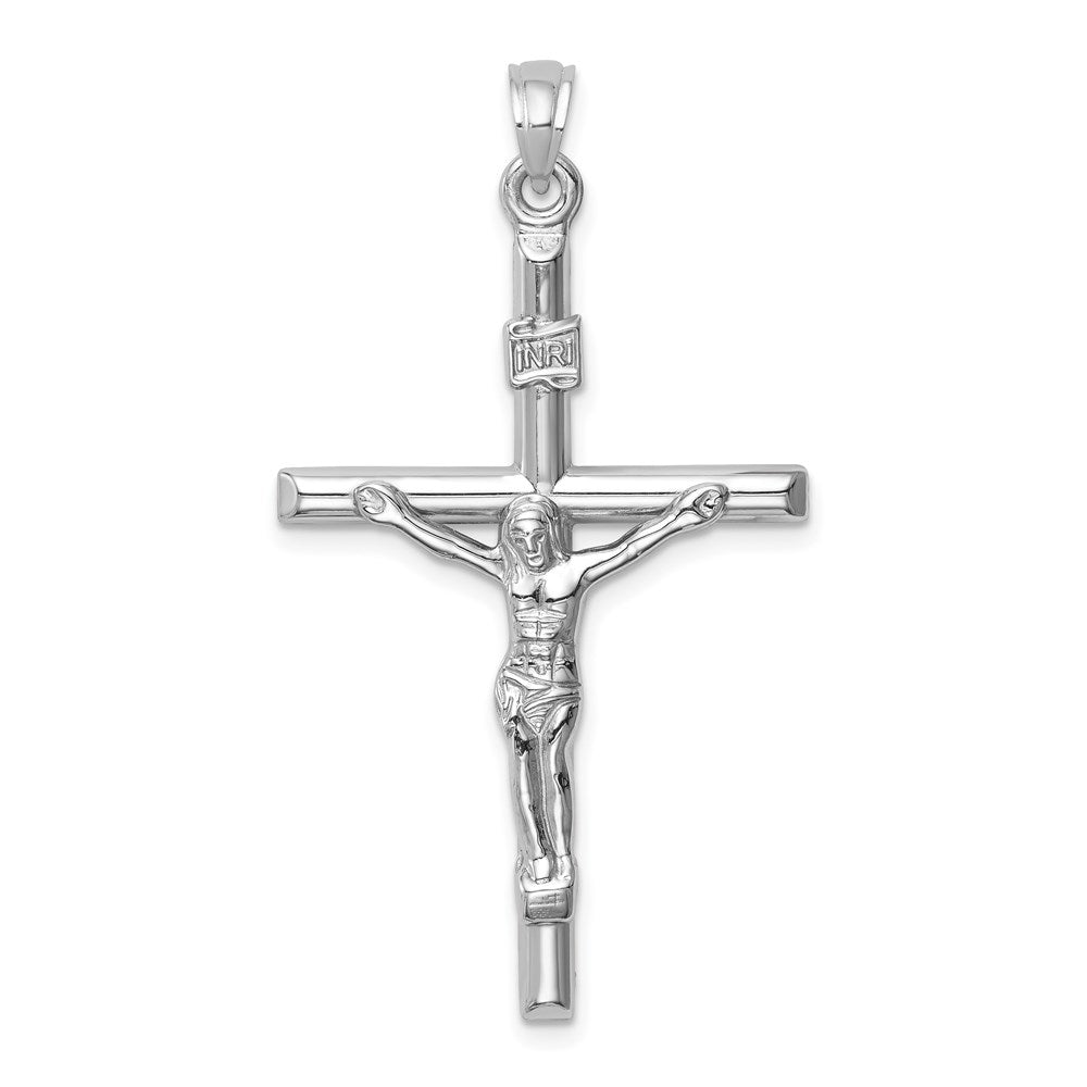 14k White Gold 14k White Gold Hollow Crucifix Pendant