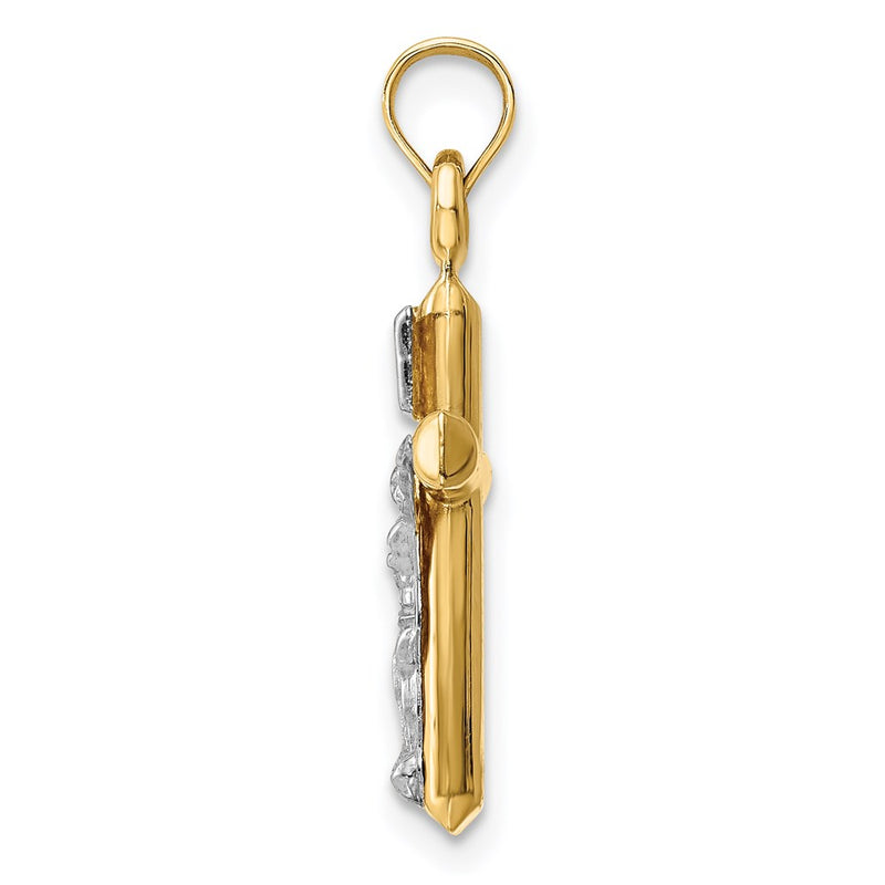14k Two-tone 14k Two-tone Hollow Crucifix Pendant