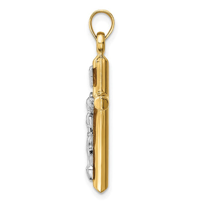 14k Two-tone 14k Two-tone Hollow Crucifix Pendant