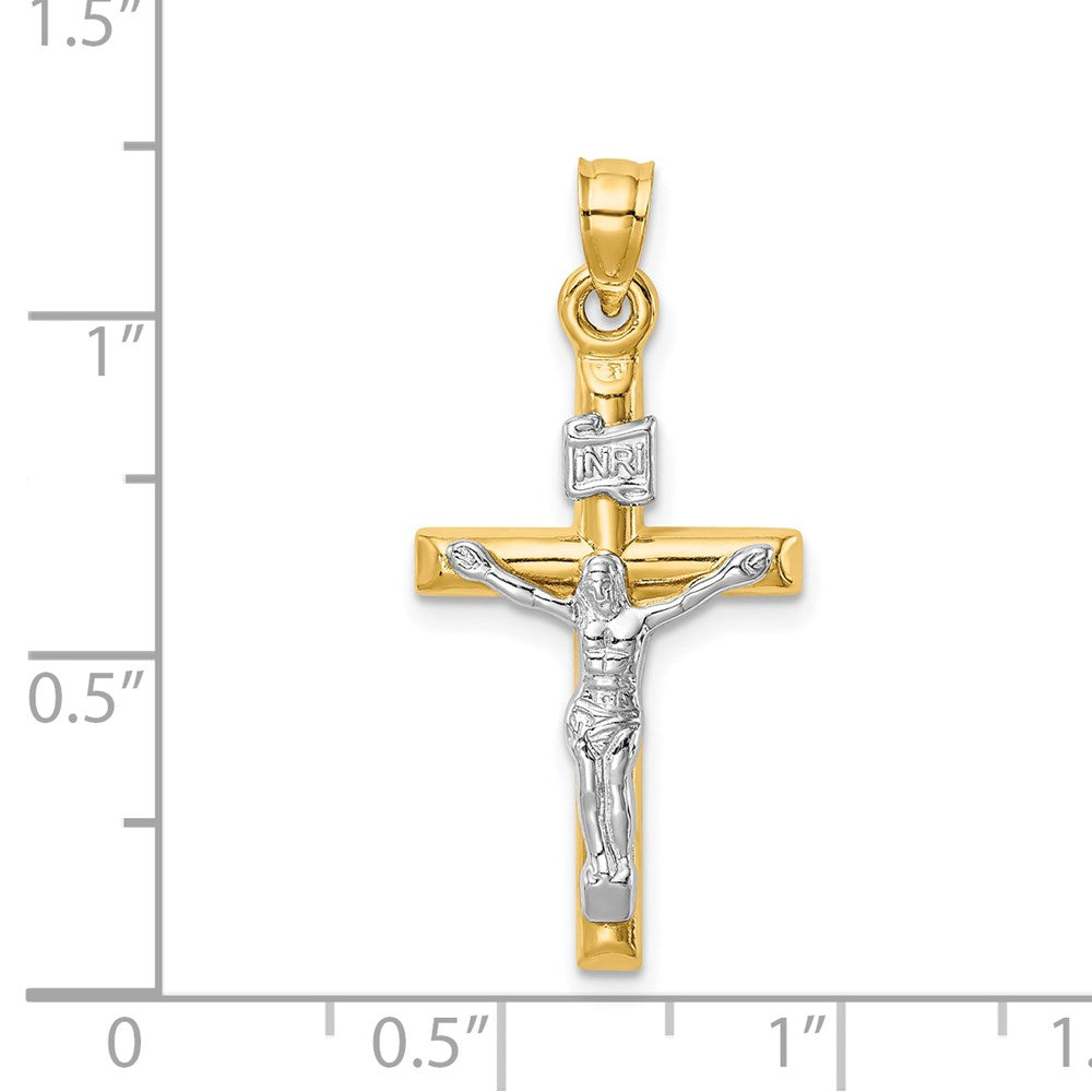 14k Two-tone 14k Two-tone Hollow Crucifix Pendant