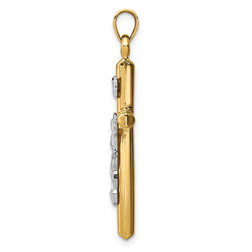14k Two-tone 14k Two-tone Hollow Crucifix Pendant