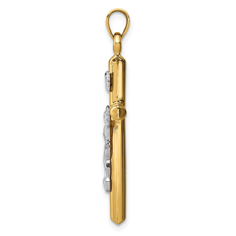 14k Two-tone 14k Two-tone Hollow Crucifix Pendant