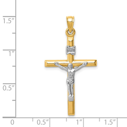 14k Two-tone 14k Two-tone Hollow Crucifix Pendant