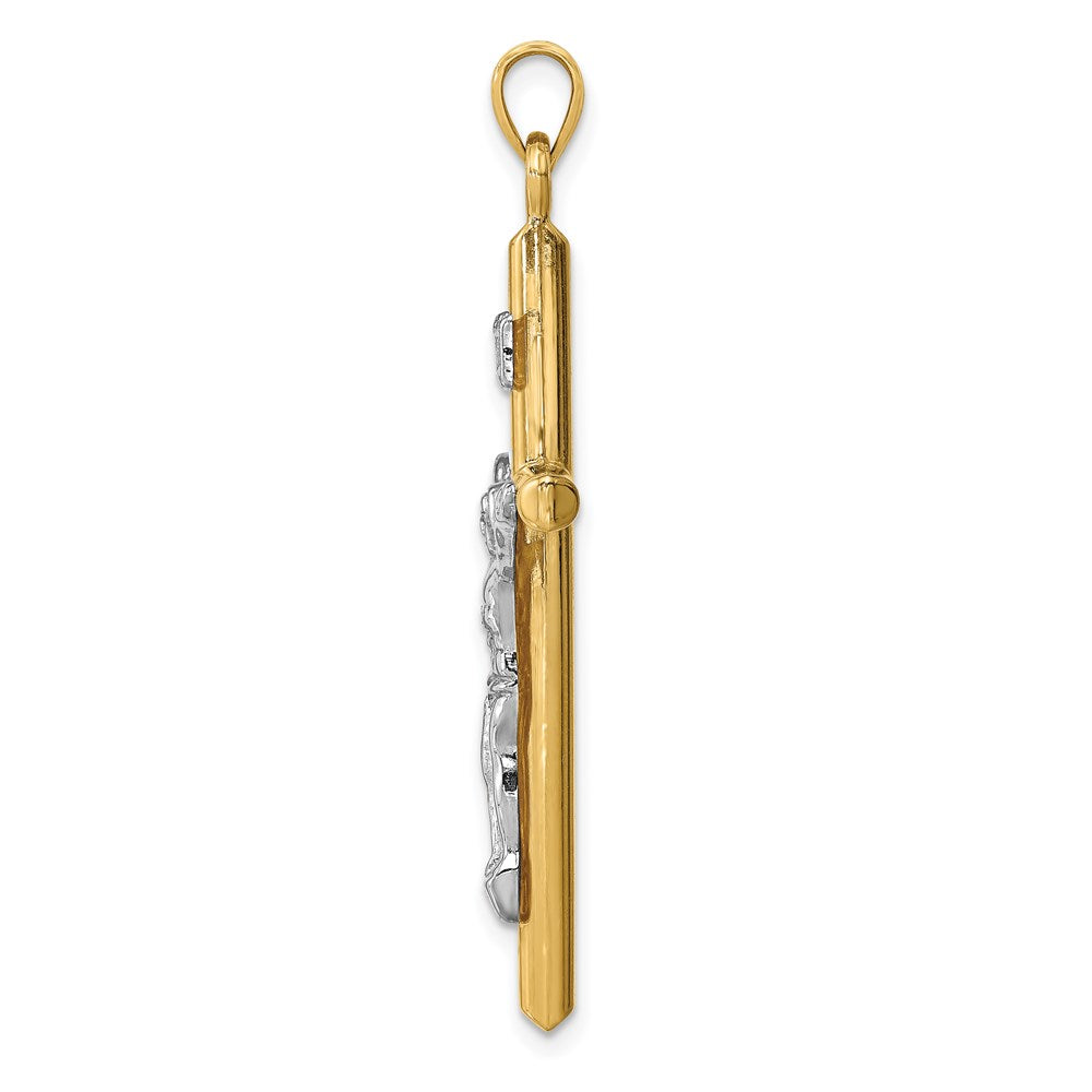 14k Two-tone 14k Two-tone Hollow Crucifix Pendant