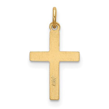 14k Yellow Gold 14k Heart Cross Charm