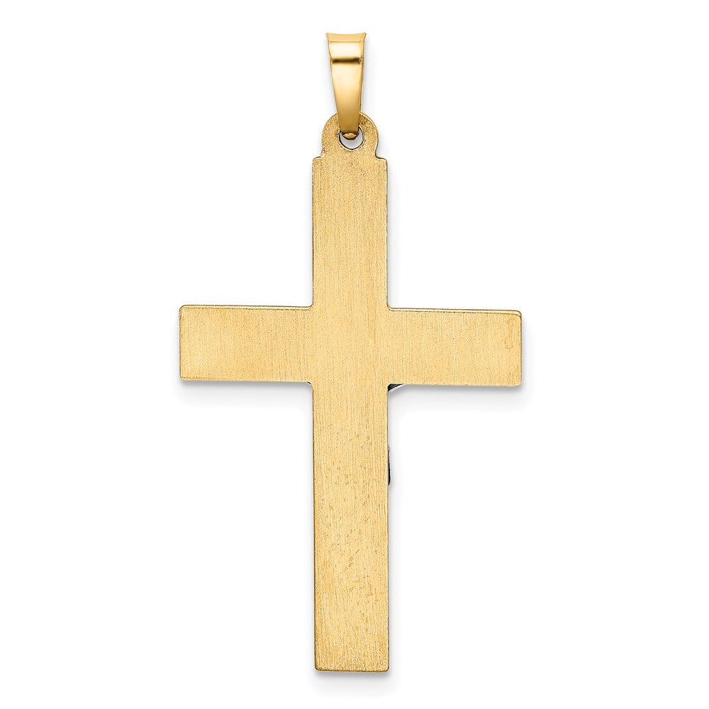 14k Two-tone 14k Two-tone Hollow Polished Textured Latin Crucifix