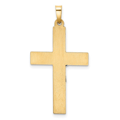 14k Two-tone 14k Two-tone Hollow Polished Textured Latin Crucifix