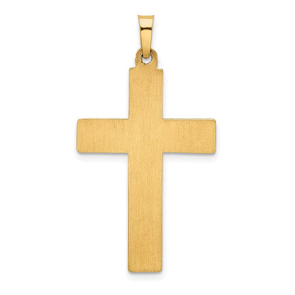14k Two-tone 14k Two-tone Hollow Polished Textured Latin Crucifix
