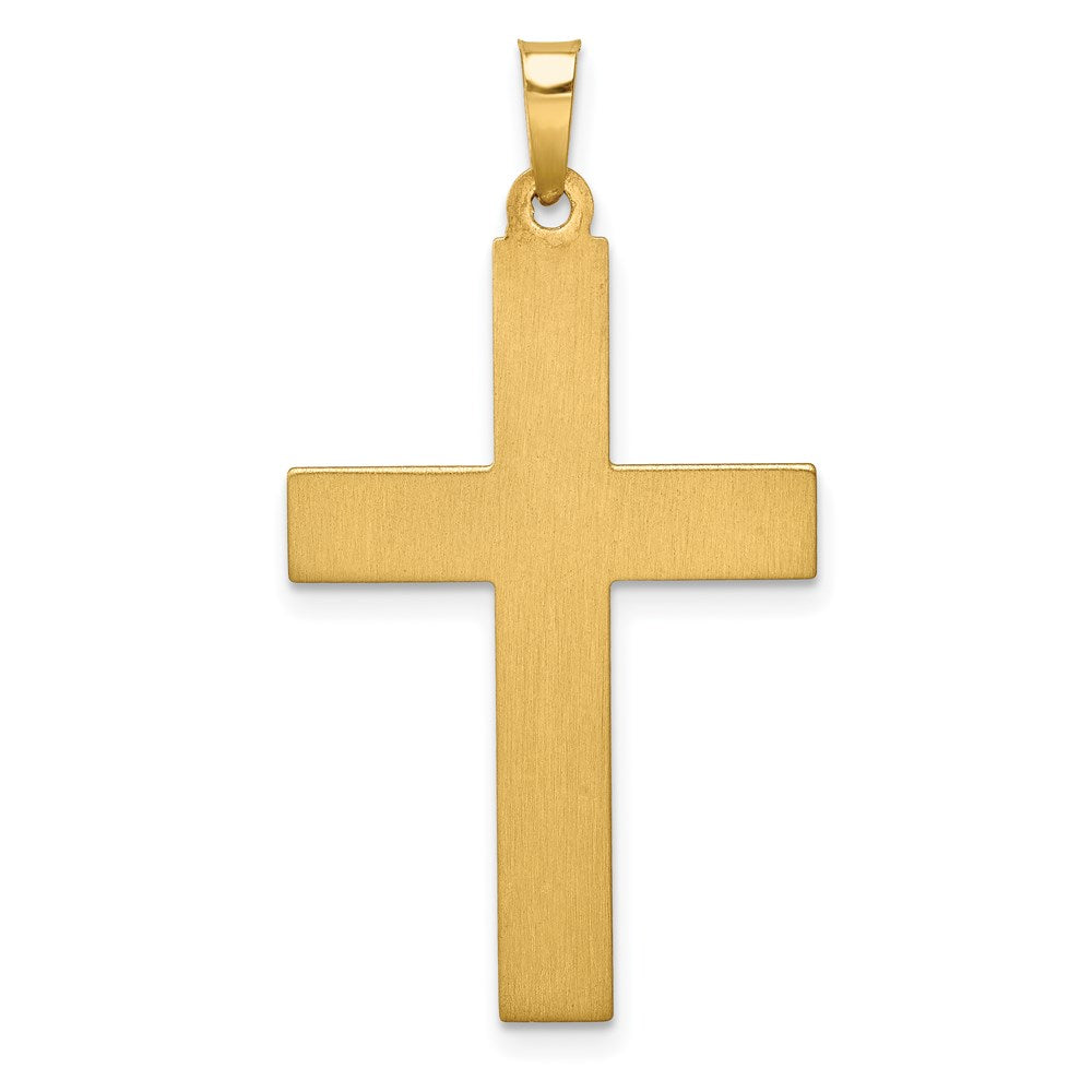 14k Two-tone 14k Two-tone Hollow Polished Textured & Striped Latin Crucifix