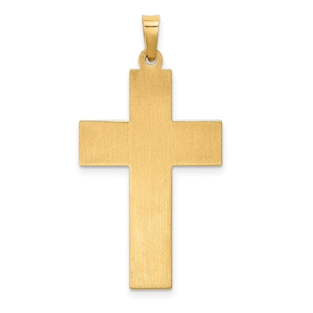 14k Two-tone 14k Two-tone Hollow Polished Rope Edge Latin Crucifix